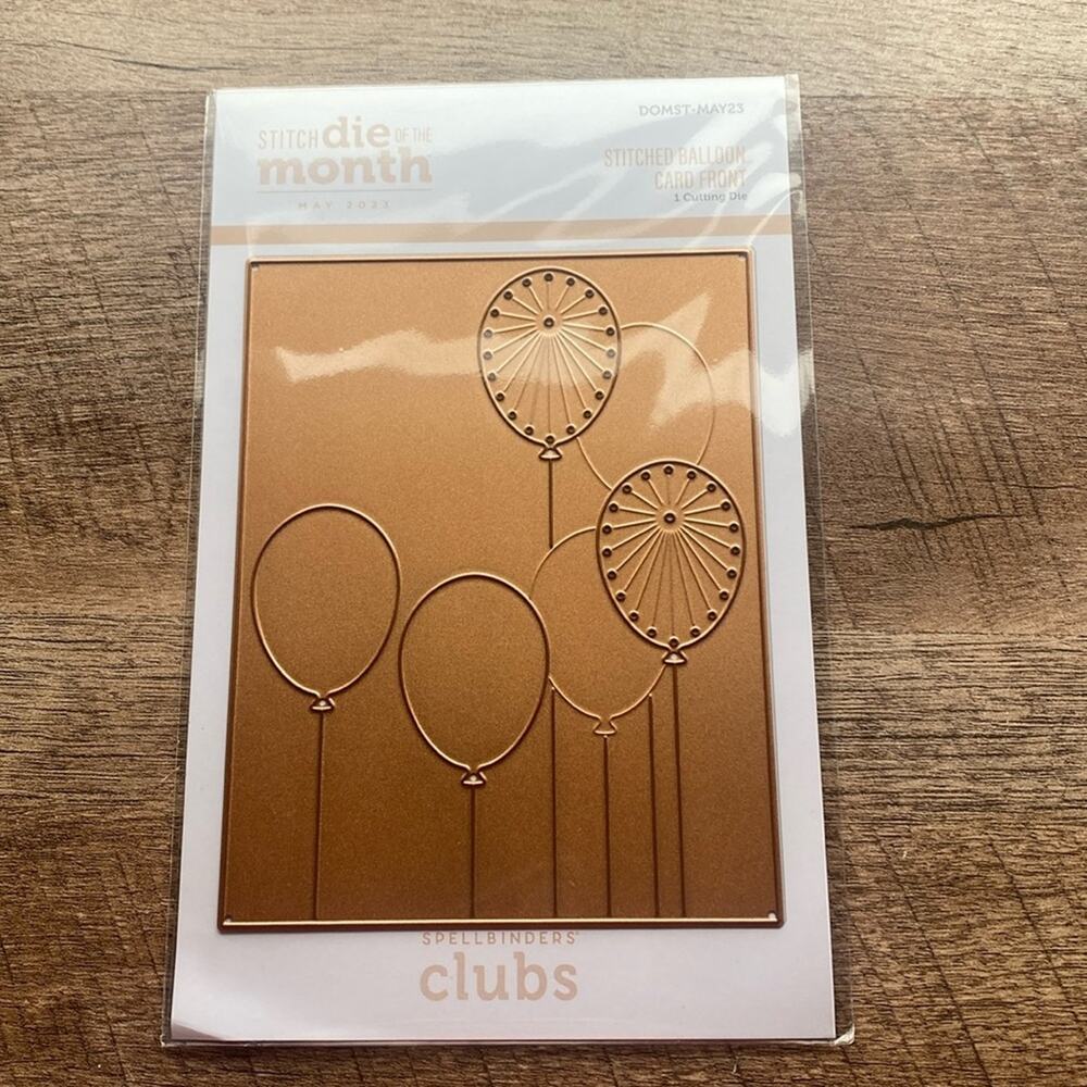 Spellbinders Stitching Die of the Month May 2023 Stitched Balloon Card Front
